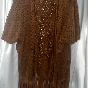 Buffalo David Bitton Brown Fringe Jacket